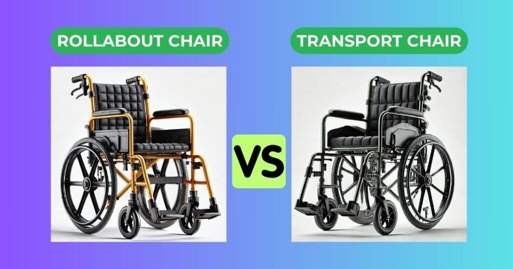 rollabout chair vs transport chair