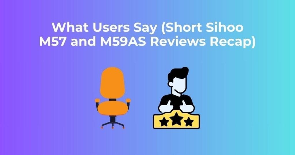 What Users Say (Short Sihoo M57 and M59AS Reviews Recap)
