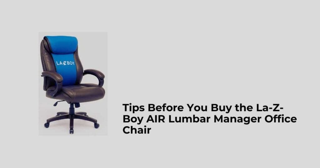 Tips Before You Buy the La-Z-Boy AIR Lumbar Manager Office Chair